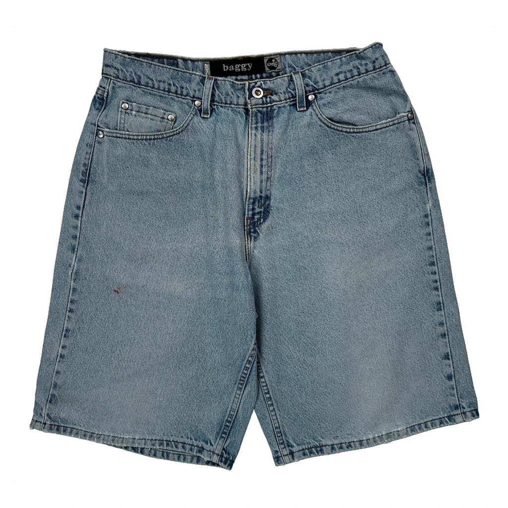 Made In USA Silver Tab Levis Baggy Denim Shorts - 32W 9L Light Wash Cotton - Image 2