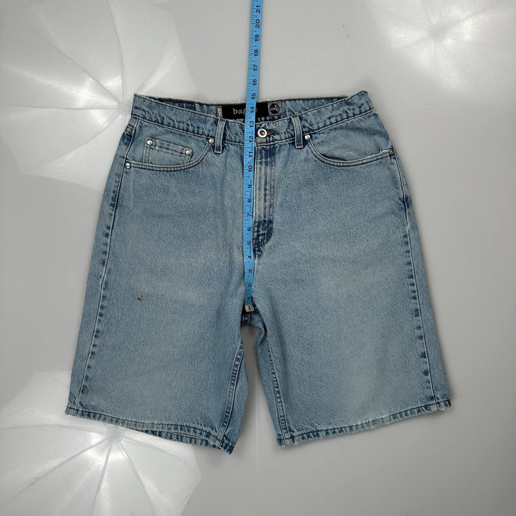 Made In USA Silver Tab Levis Baggy Denim Shorts - 32W 9L Light Wash Cotton - Image 4