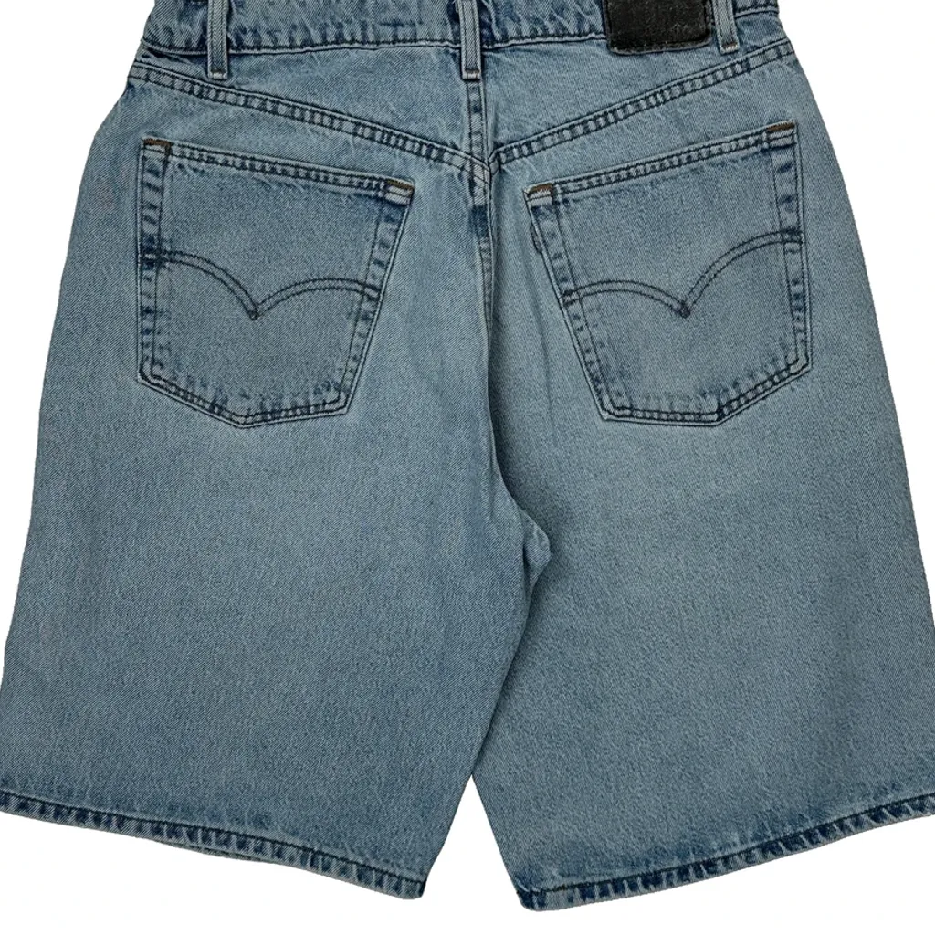 Made In USA Silver Tab Levis Baggy Denim Shorts - 32W 9L Light Wash Cotton - Image 8