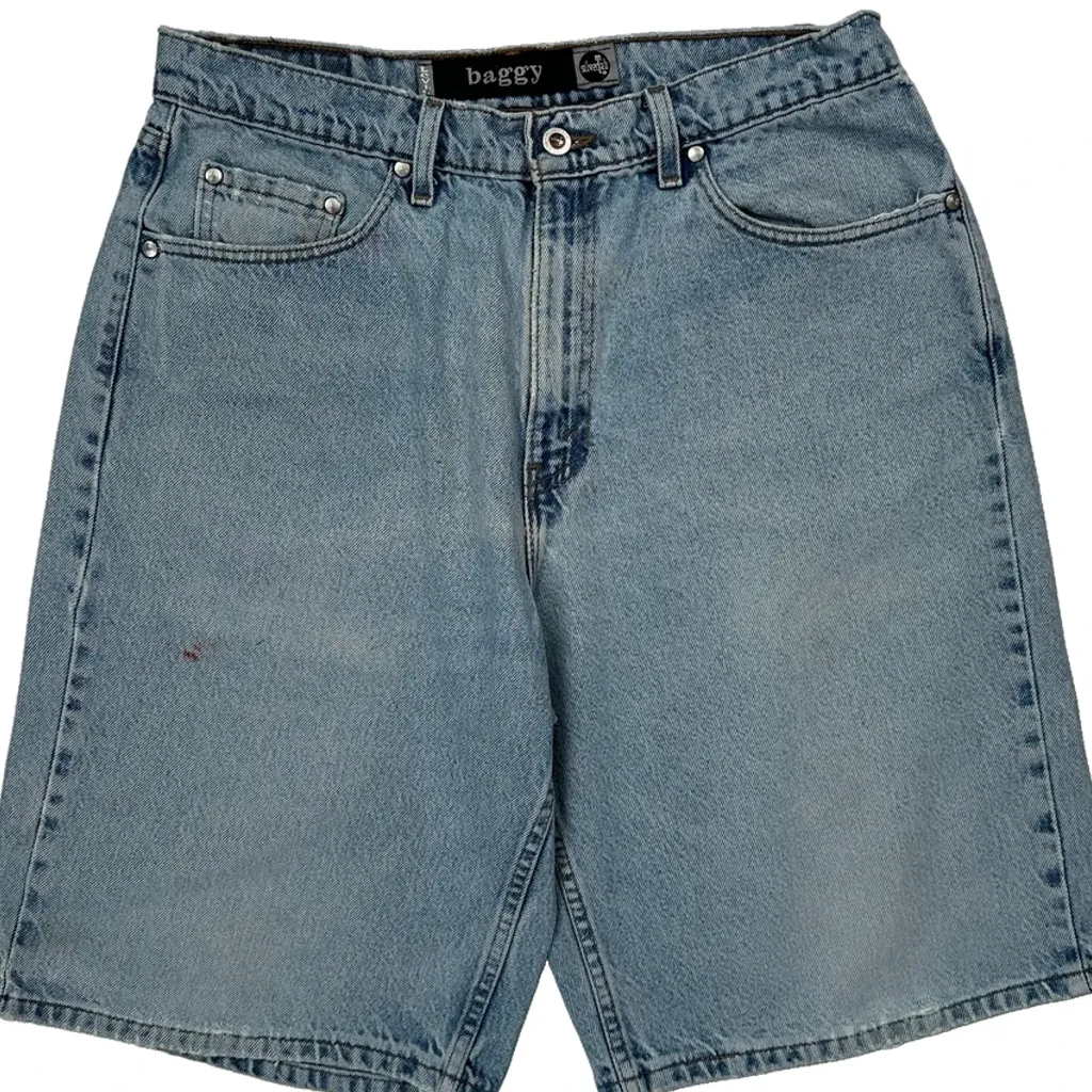 Made In USA Silver Tab Levis Baggy Denim Shorts - 32W 9L Light Wash Cotton - Image 9