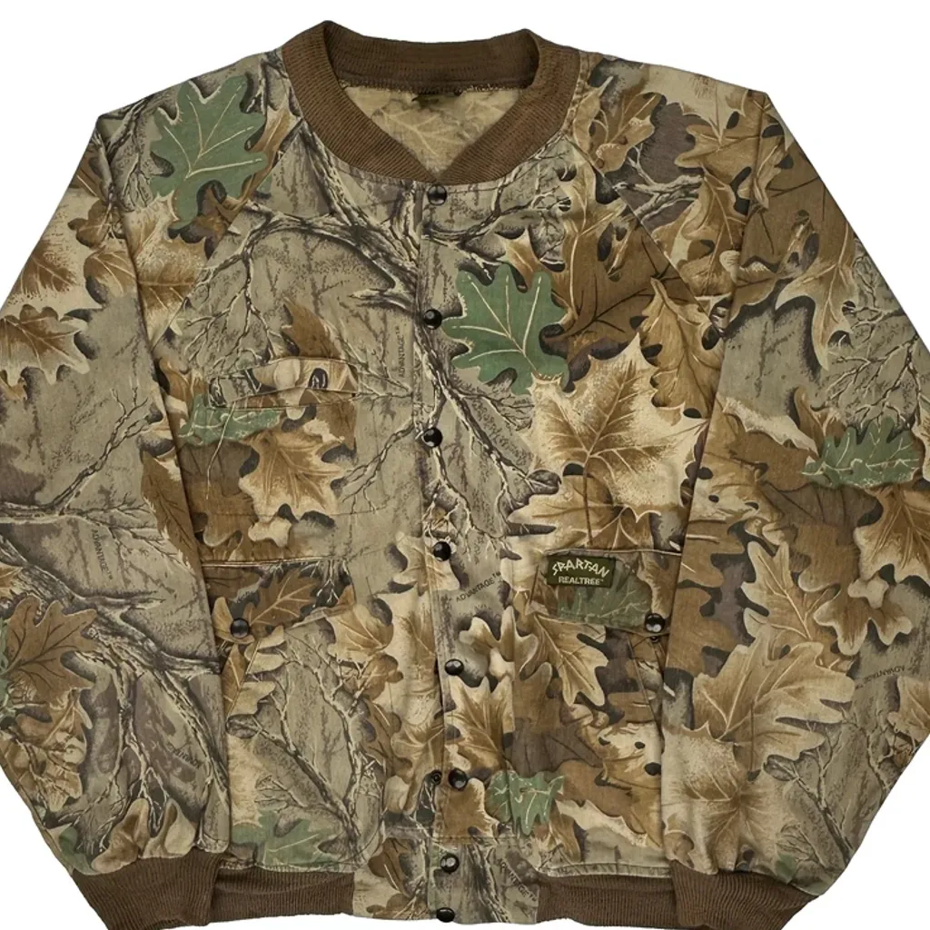 Made In USA Spartan Camo Bomber Jacket - 2XL Green Polyester Blend - Image 5