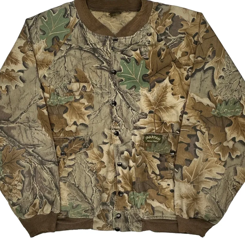 Made In USA Spartan Camo Bomber Jacket - 2XL Green Polyester Blend - Image 6