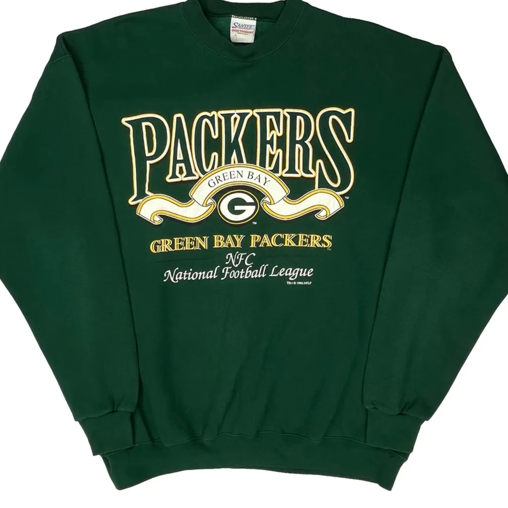 Made In USA Starter Green Bay Packers Sweatshirt - XL Green Cotton - Image 4