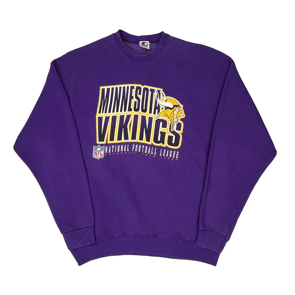 Made In USA Starter Minnesota Vikings Sweatshirt - 2XL Purple Cotton