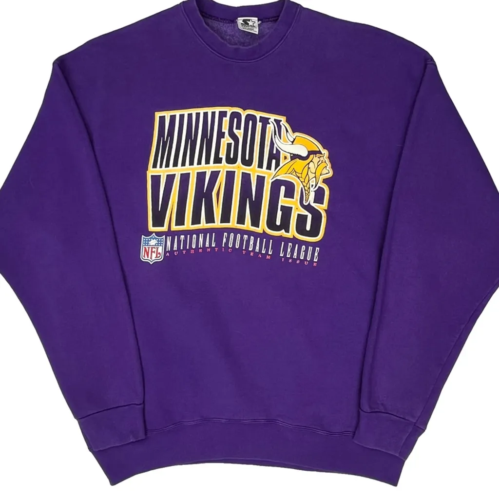 Made In USA Starter Minnesota Vikings Sweatshirt - 2XL Purple Cotton - Image 6