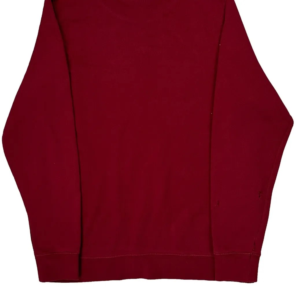Made In USA Stussy Spellout Sweatshirt - Small Red Cotton - Image 6