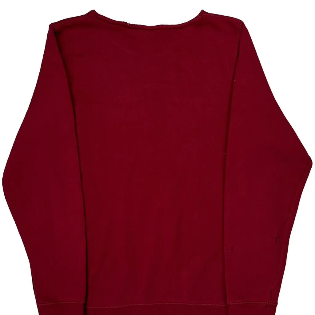Made In USA Stussy Spellout Sweatshirt - Small Red Cotton - Image 7