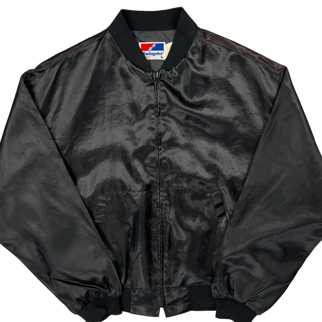Made In USA The Hard Pack U.S. Tour Swingster The Camel Varsity Jacket - Large Black Nylon - Image 4