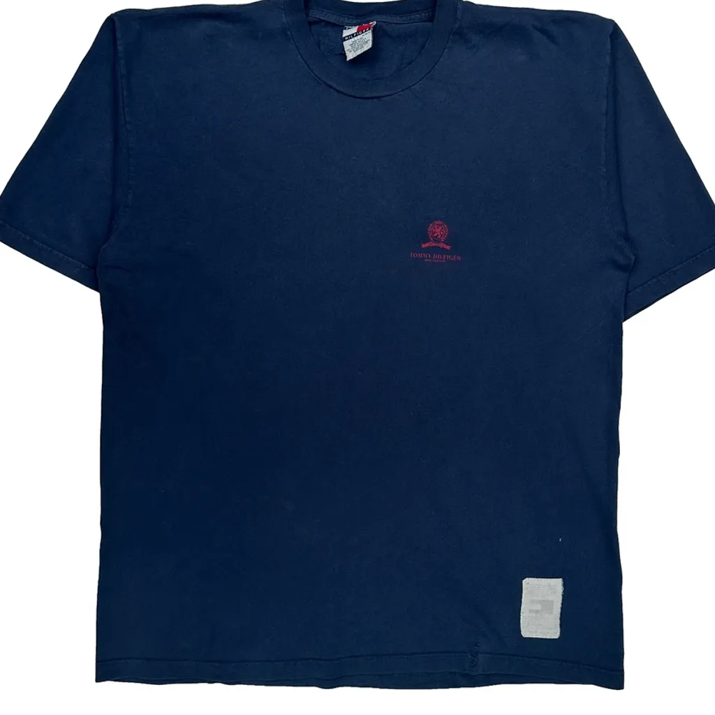 Made In USA Tommy Hilfiger T-Shirt - XL Blue Cotton - Image 5