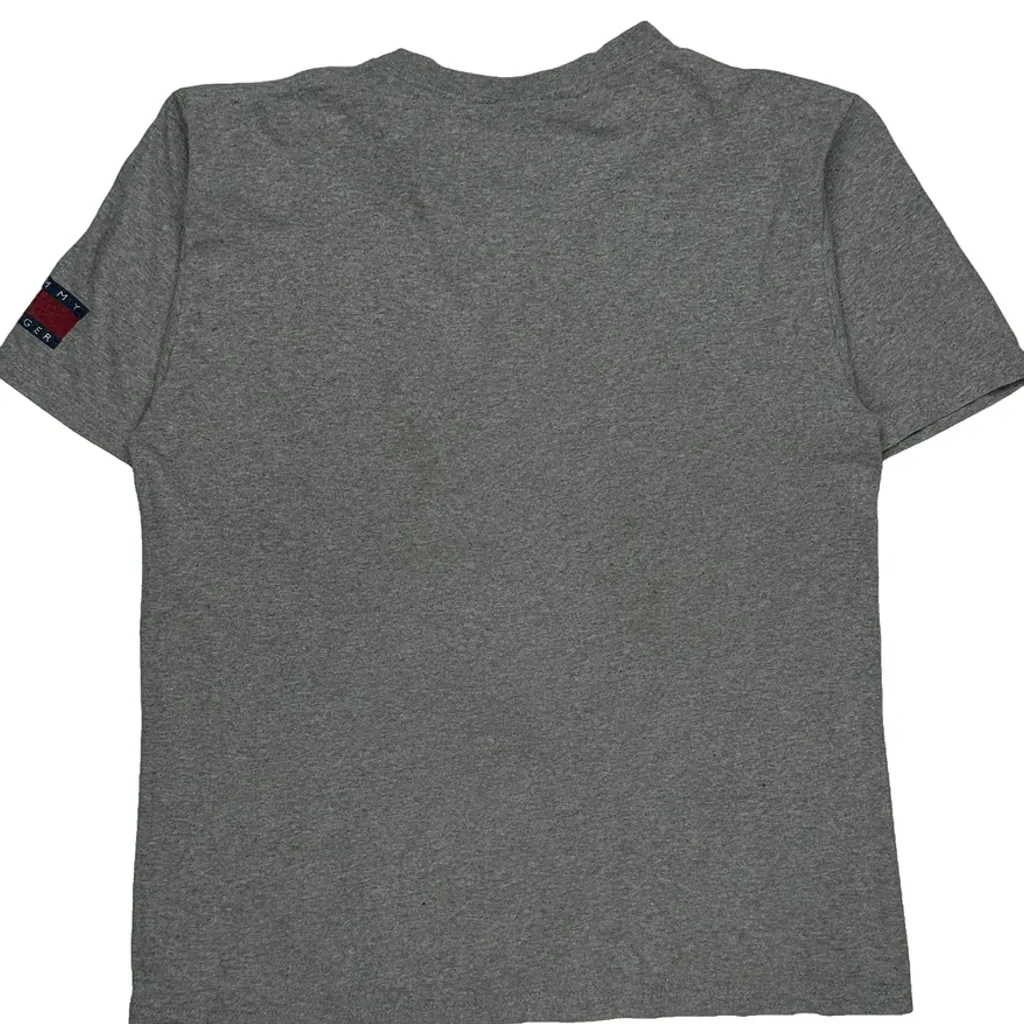 Made In USA Tommy Hilfiger Spellout T-Shirt - XL Grey Cotton - Image 6