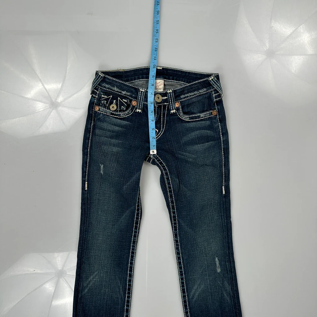 Made In USA True Religion Cropped Jeans - 28W US 2 Blue Denim - Image 3