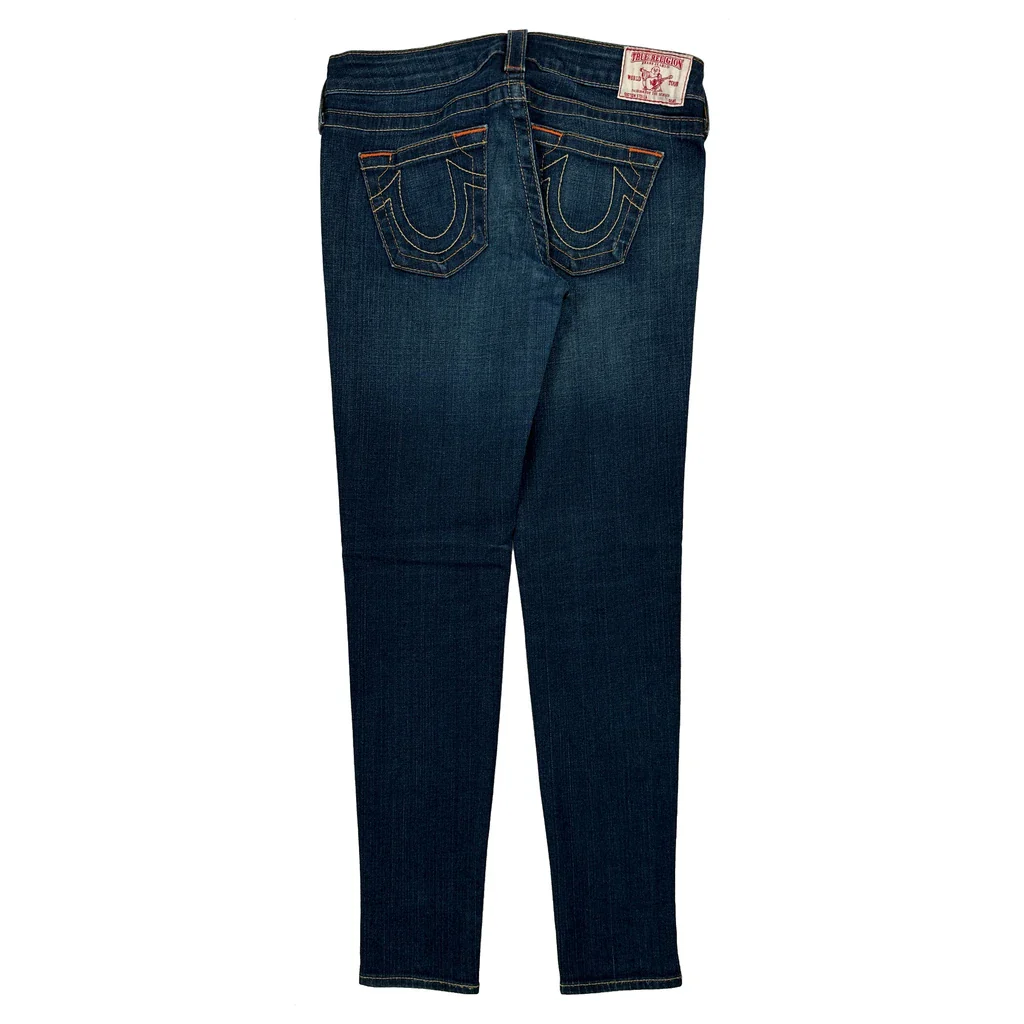 Made In USA True Religion Skinny Jeans - 28W US 2 Dark Wash Cotton Blend