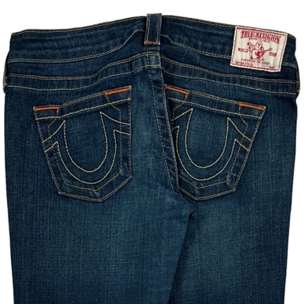 Made In USA True Religion Skinny Jeans - 28W US 2 Dark Wash Cotton Blend - Image 7