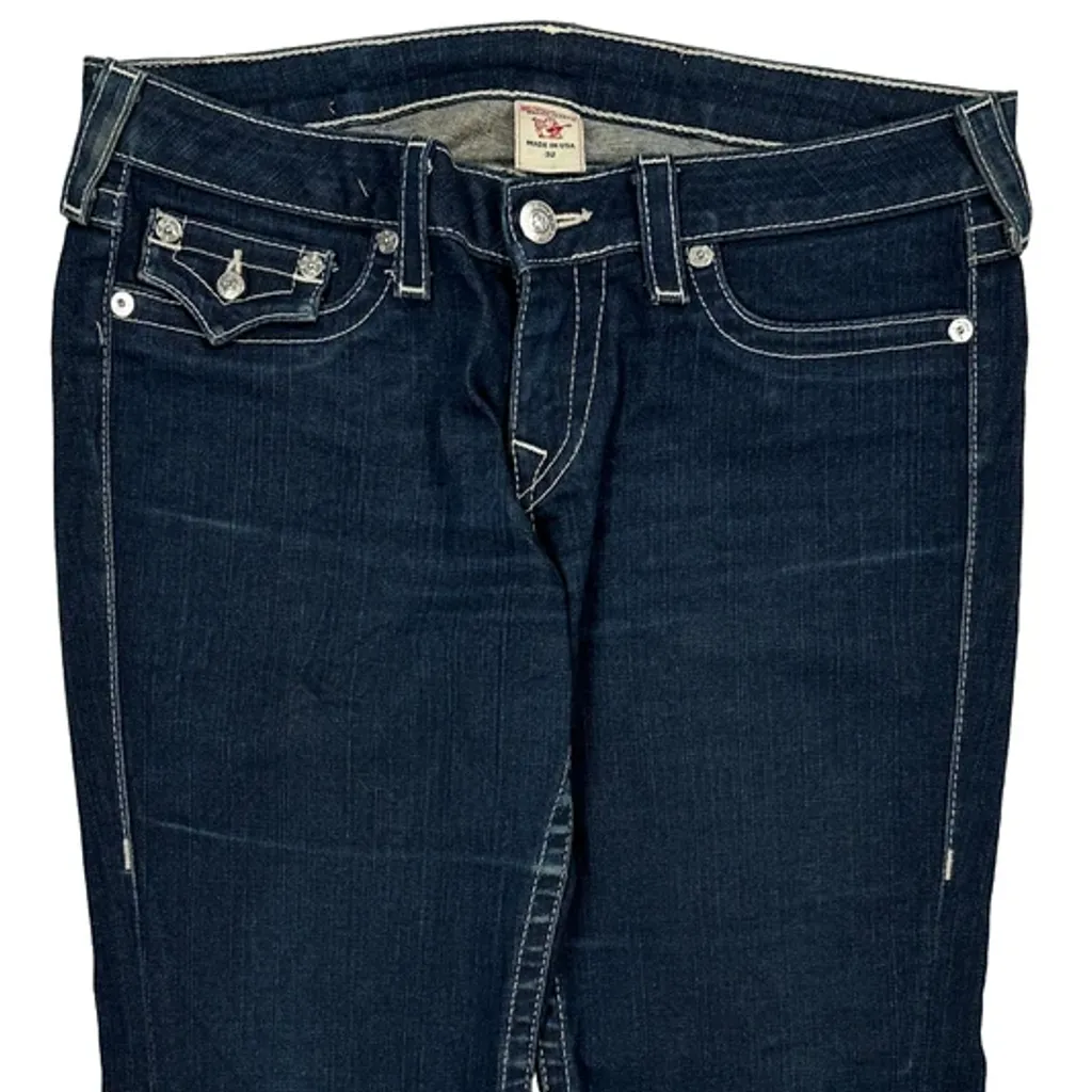 Made In USA True Religion Boot Cut Jeans - 34W US 8 Dark Wash Cotton - Image 10