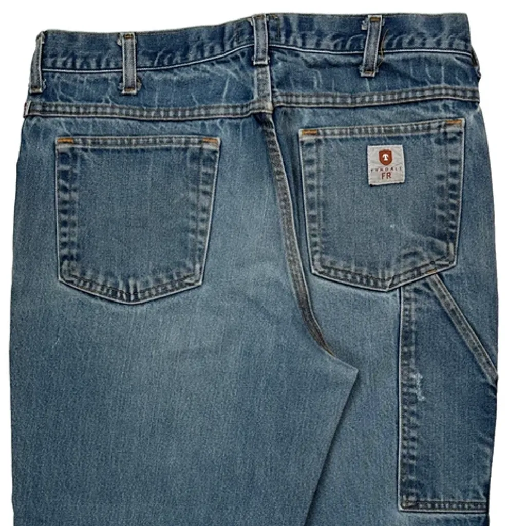 Made In USA Tyndale Carpenter Jeans - 34W 30L Blue Denim - Image 7