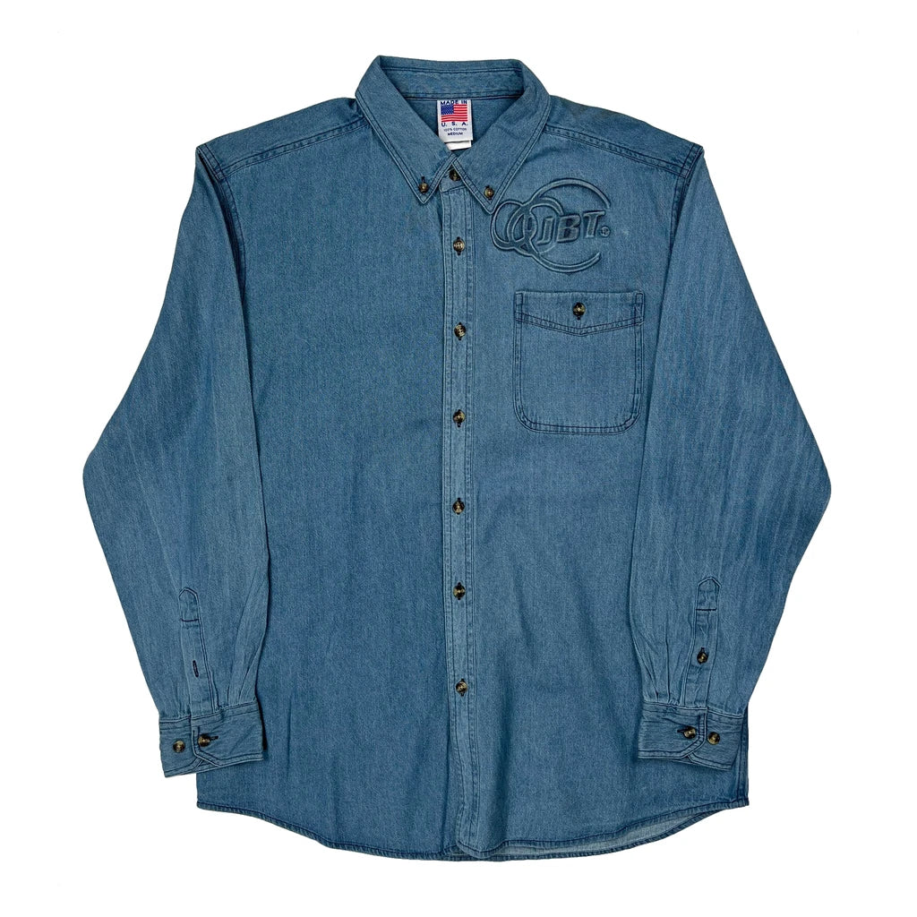 Made In USA Unbranded Denim Shirt - Medium Blue Cotton
