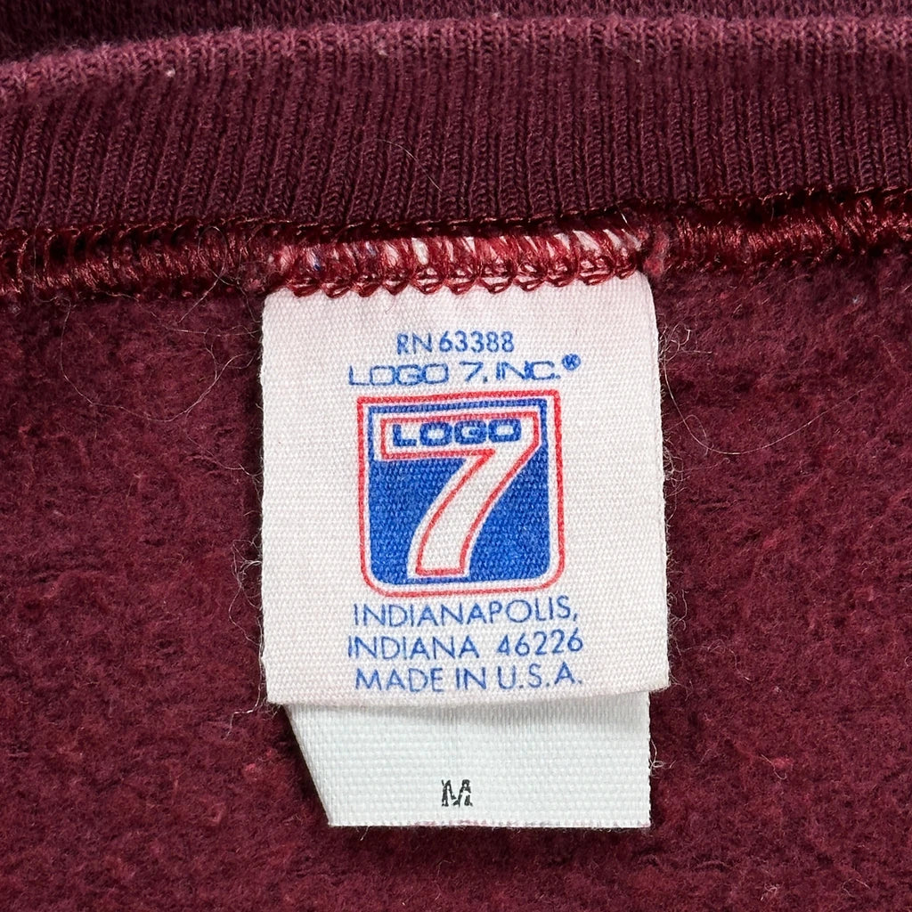 Made In USA Washington Redskins Logo 7 Graphic Sweatshirt - Medium Burgundy Cotton - Image 3