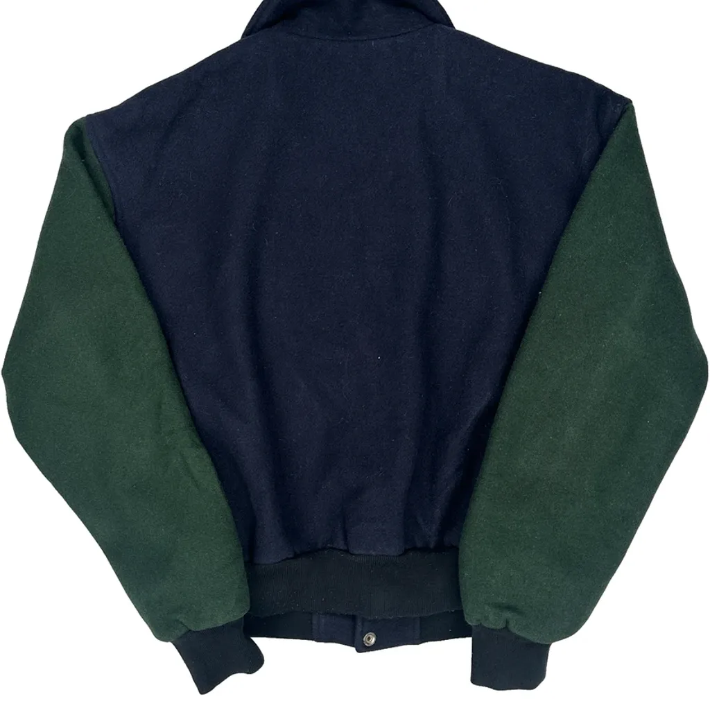 Made In USA Wings America Bomber Jacket - Small Green Wool - Image 7