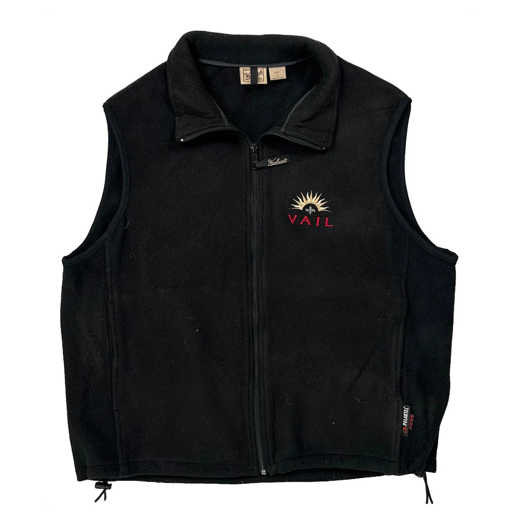 Made In USA Woolrich Fleece Jacket - Large Black Polyester