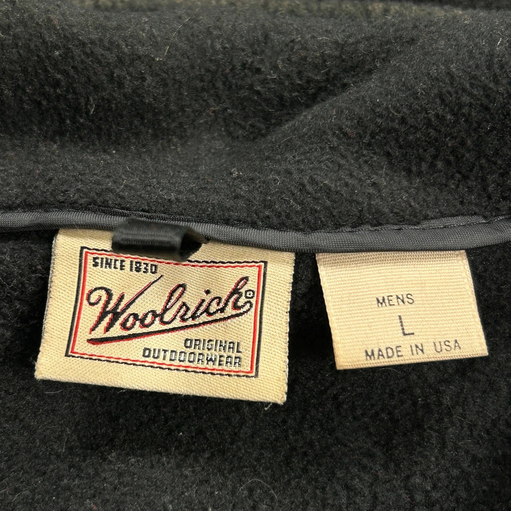 Made In USA Woolrich Fleece Jacket - Large Black Polyester - Image 3