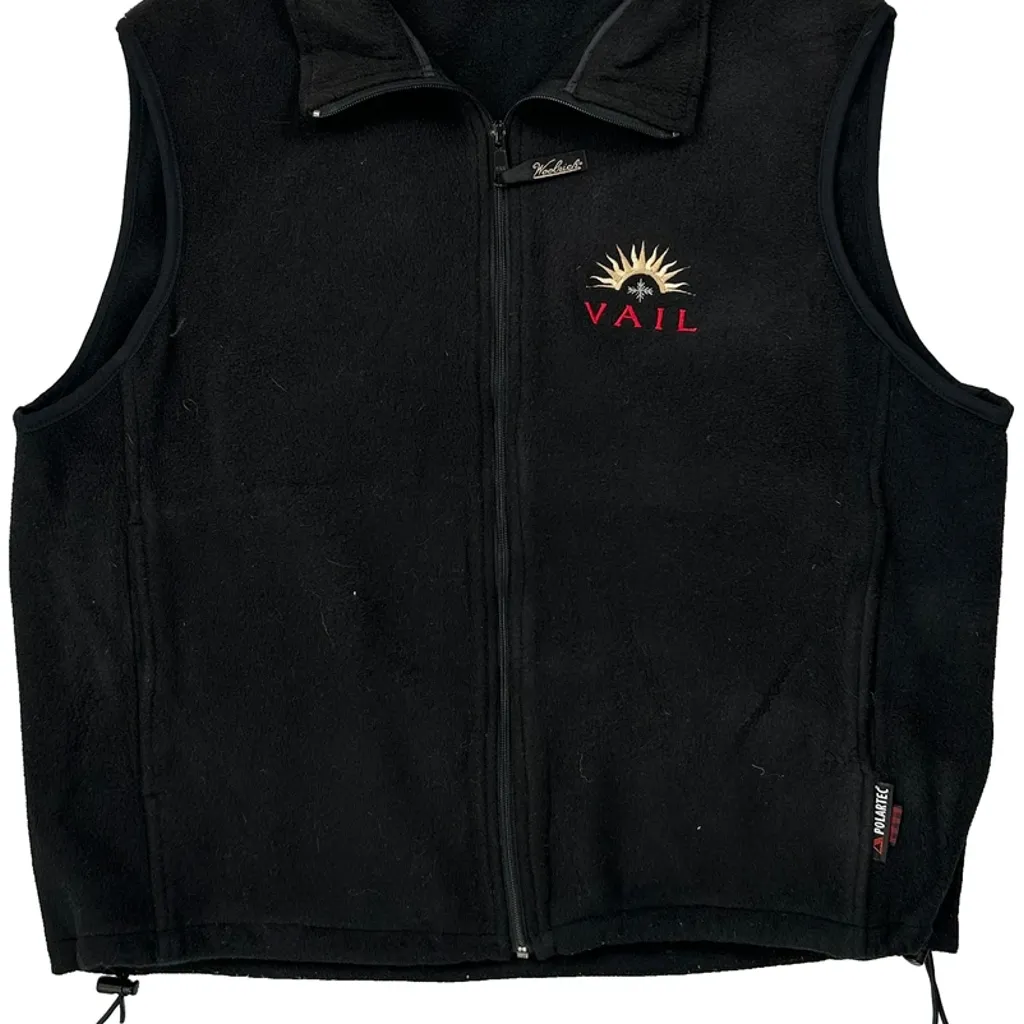 Made In USA Woolrich Fleece Jacket - Large Black Polyester - Image 4