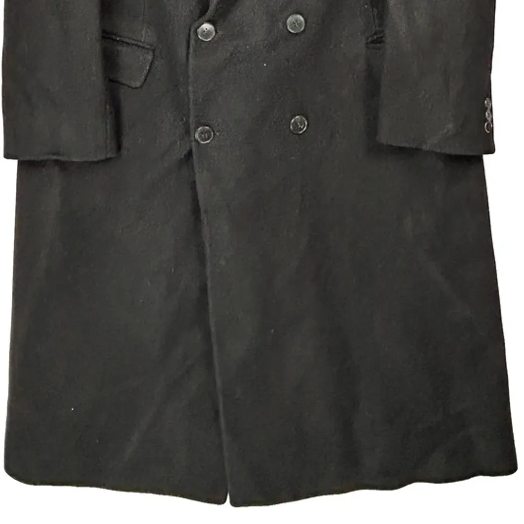 Made In USA Yves Saint Laurent Double Breasted Overcoat - Large Black Wool - Image 6