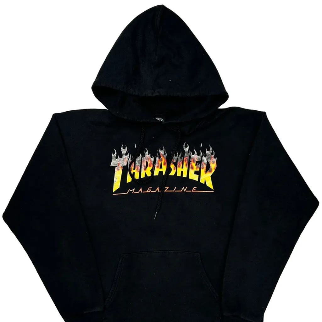 Magazine Thrasher Graphic Hoodie - Small Black Cotton - Image 4