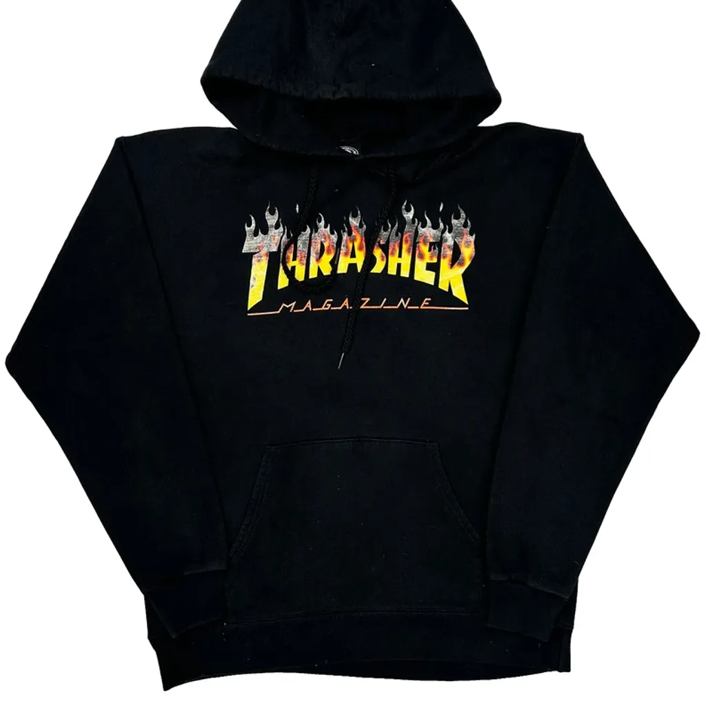 Magazine Thrasher Graphic Hoodie - Small Black Cotton - Image 5