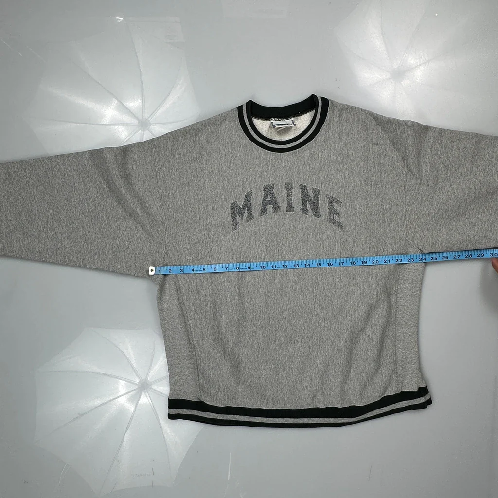 Maine Lee College Sweatshirt - Large Grey Cotton - Image 3