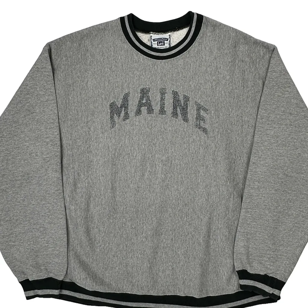 Maine Lee College Sweatshirt - Large Grey Cotton - Image 5