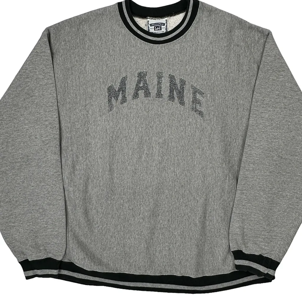 Maine Lee College Sweatshirt - Large Grey Cotton - Image 6