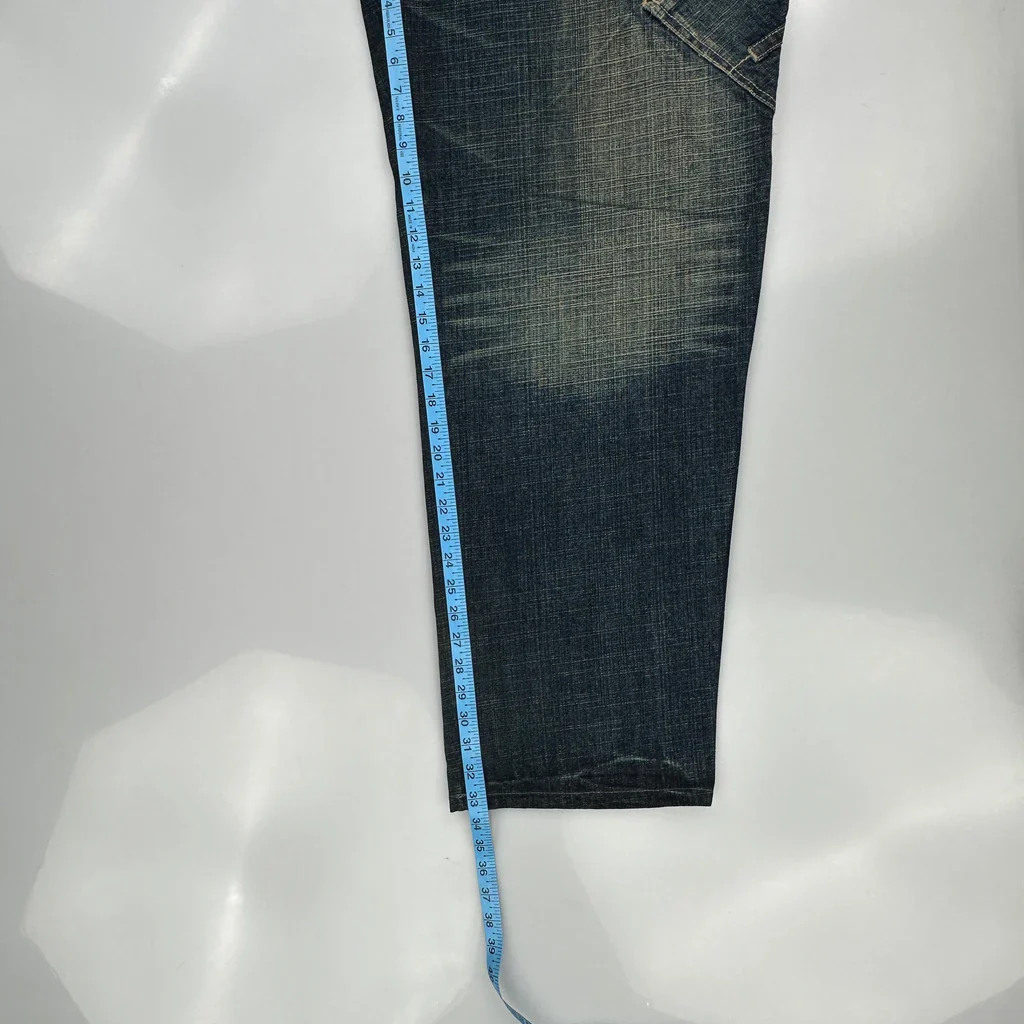 Makavelli Baggy Graphic Jeans - 38W 31L Blue Cotton Blend - Image 5