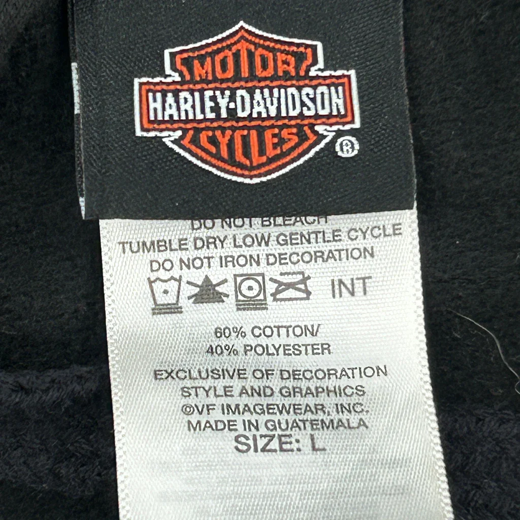 Manatee River Harley Davidson Hoodie - Large Black Cotton Blend - Image 3