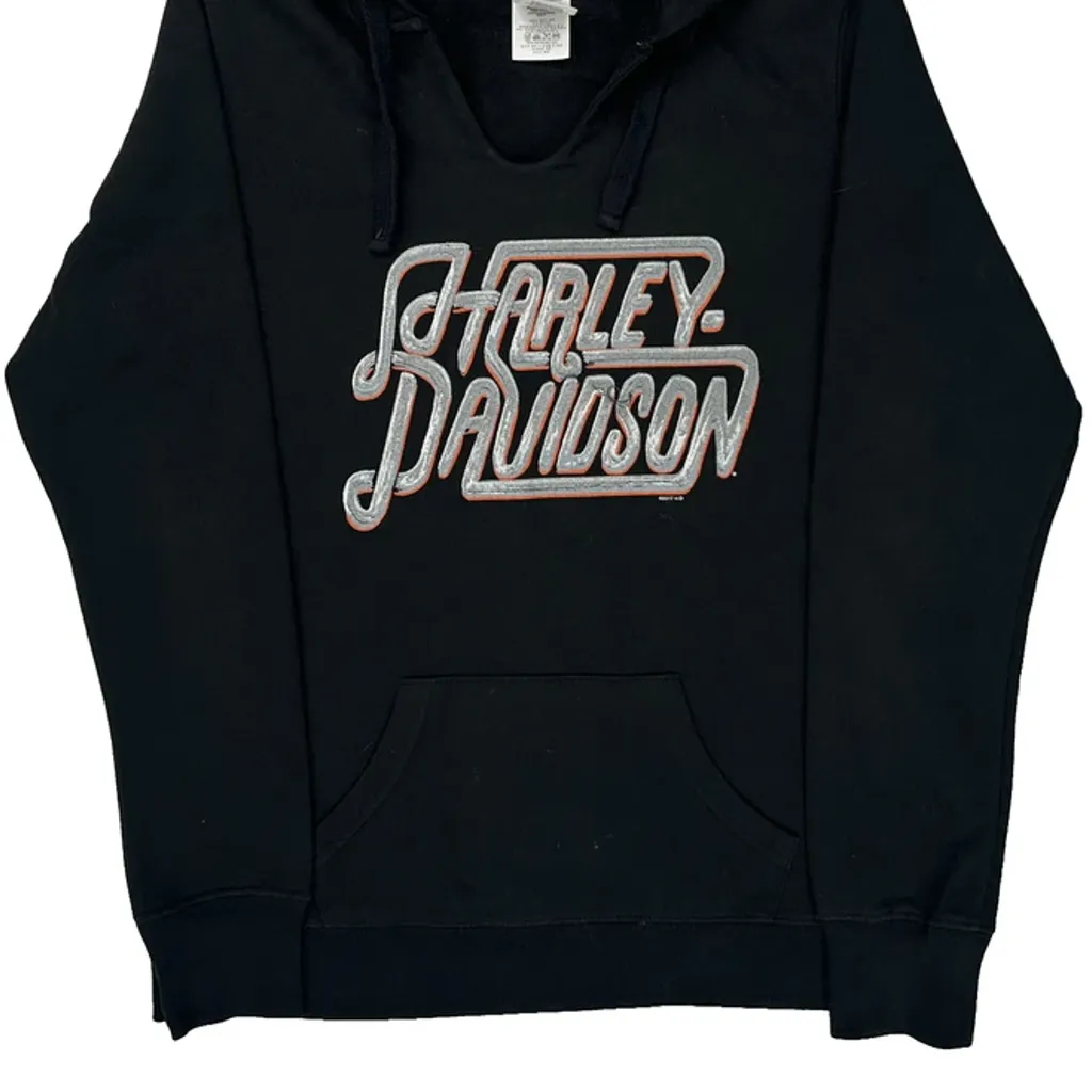 Manatee River Harley Davidson Hoodie - Large Black Cotton Blend - Image 4