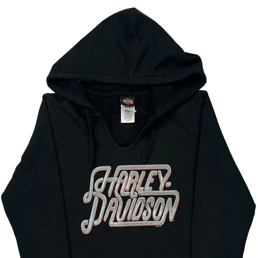 Manatee River Harley Davidson Hoodie - Large Black Cotton Blend - Image 5