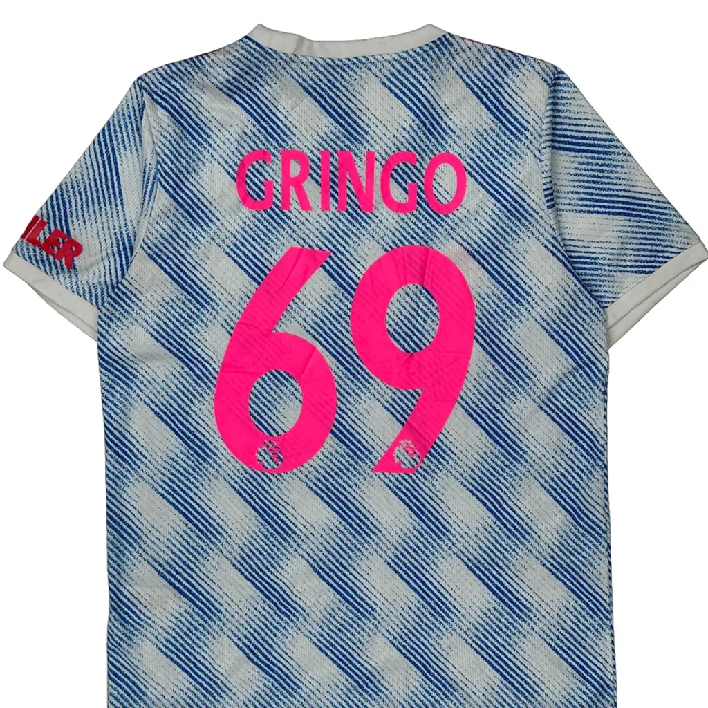 Manchester United Adidas 2021-22 Gringo Away Football Shirt - Medium Blue Polyester - Image 6