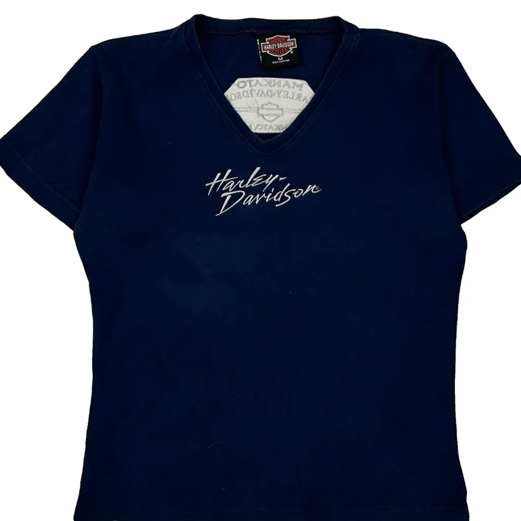 Mankato, Mn Harley Davidson T-Shirt - Medium Blue Cotton - Image 4