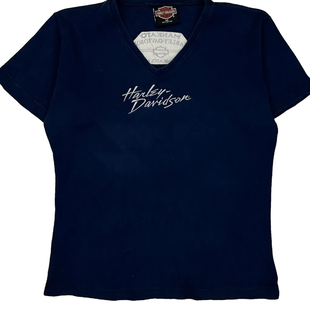Mankato, Mn Harley Davidson T-Shirt - Medium Blue Cotton - Image 5