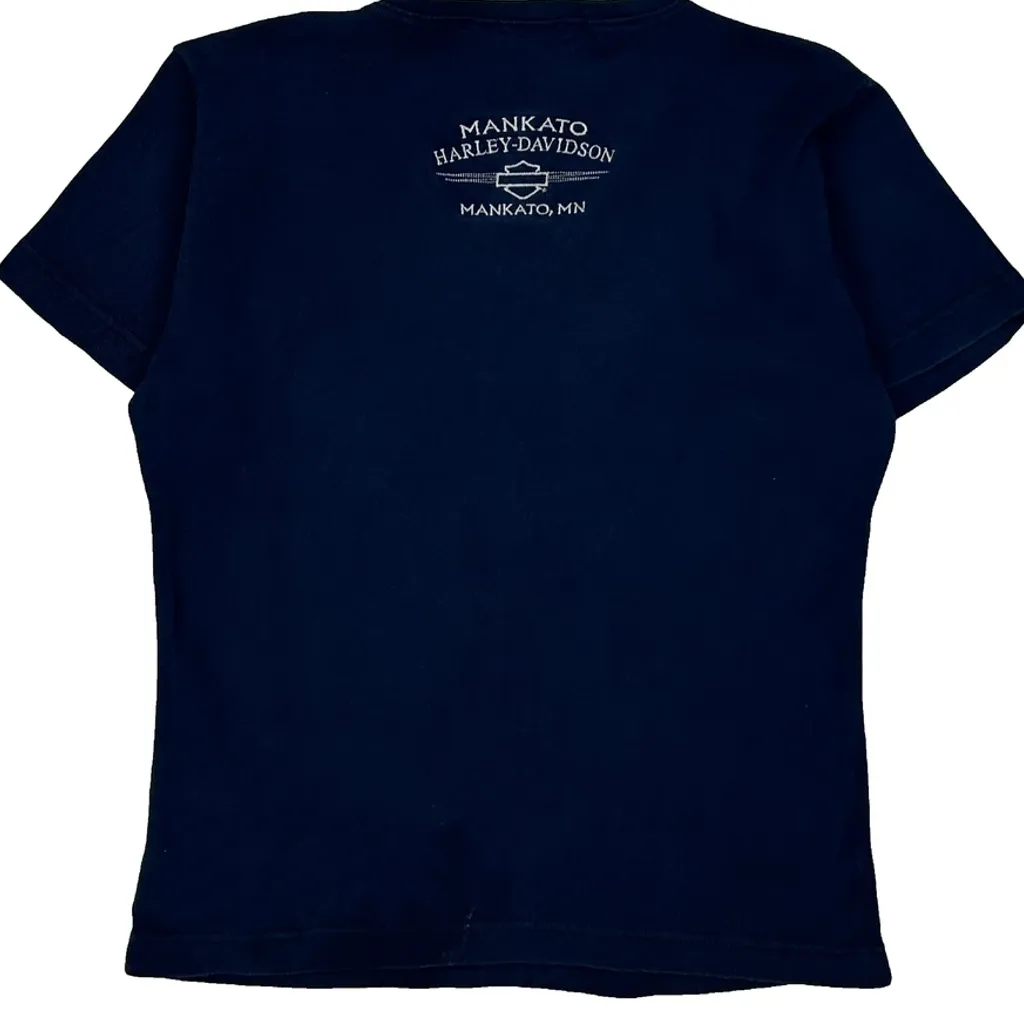 Mankato, Mn Harley Davidson T-Shirt - Medium Blue Cotton - Image 7