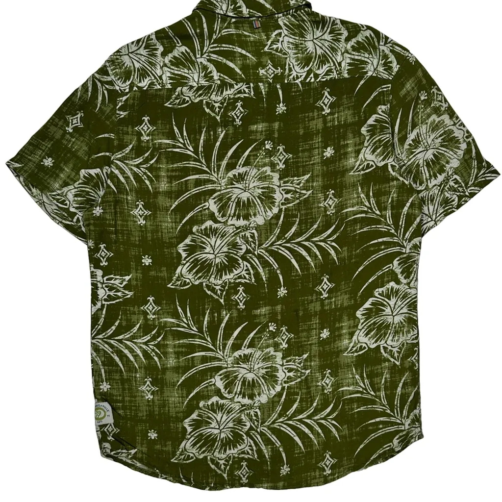 Margaritaville Floral Hawaiian Shirt - Medium Green Viscose - Image 7