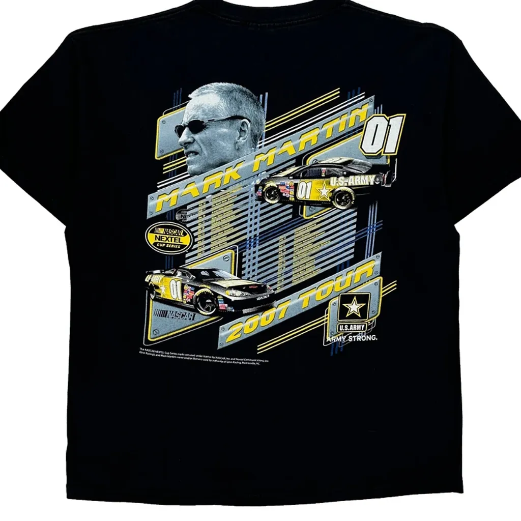 Mark Martin 2007 Tour Delta Nascar T-Shirt - XL Black Cotton - Image 6