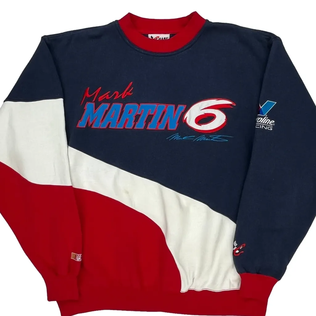 Mark Martin Chase Authentics Nascar Sweatshirt - Large Navy Polyester Blend - Image 5