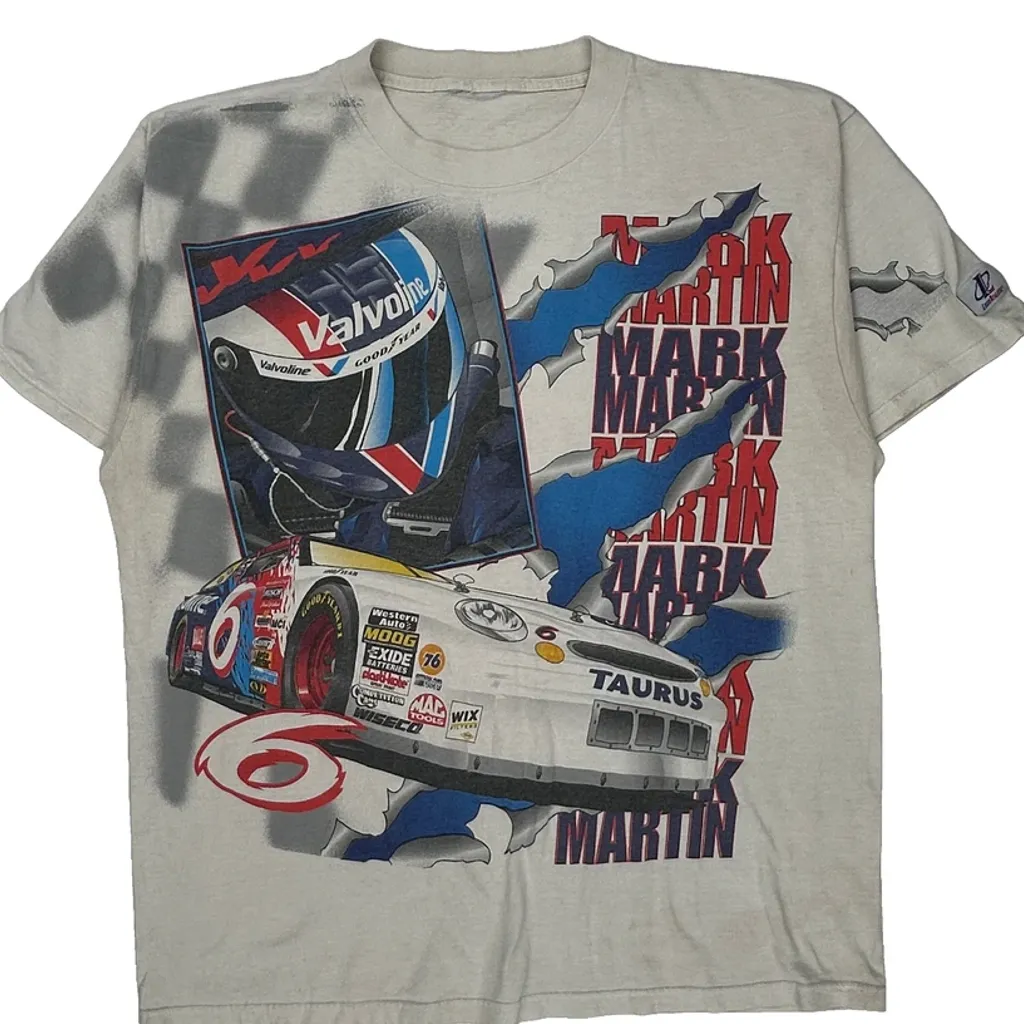Mark Martin Chase Authentics Nascar Aop T-Shirt - Large White Cotton - Image 4