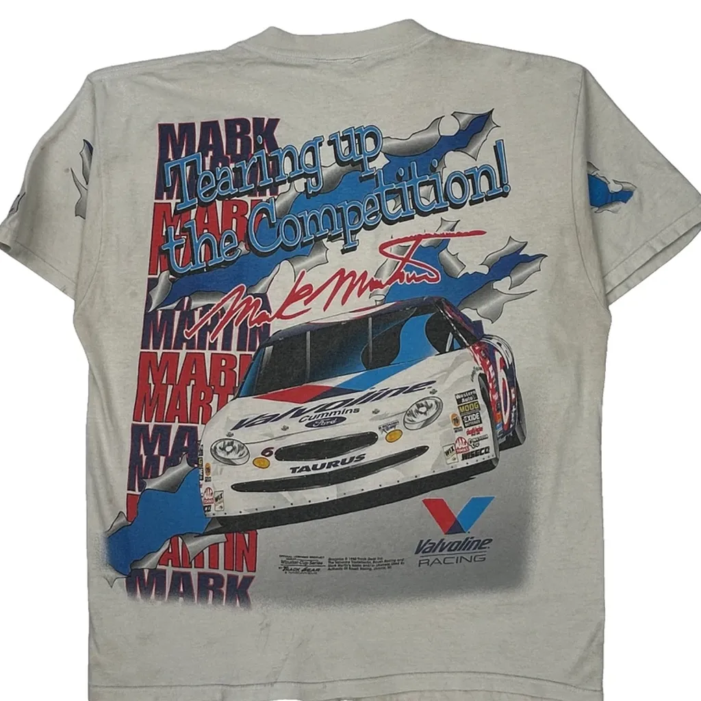 Mark Martin Chase Authentics Nascar Aop T-Shirt - Large White Cotton - Image 6