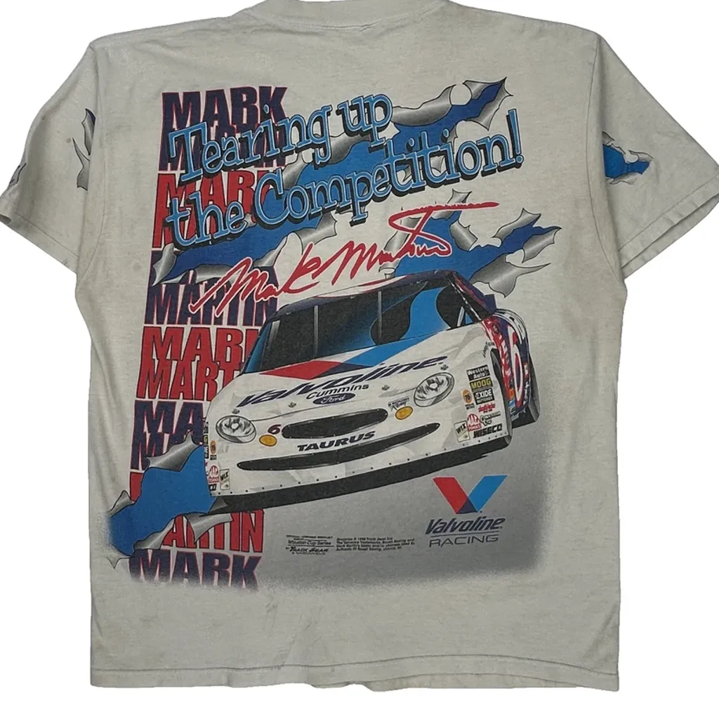 Mark Martin Chase Authentics Nascar Aop T-Shirt - Large White Cotton - Image 7