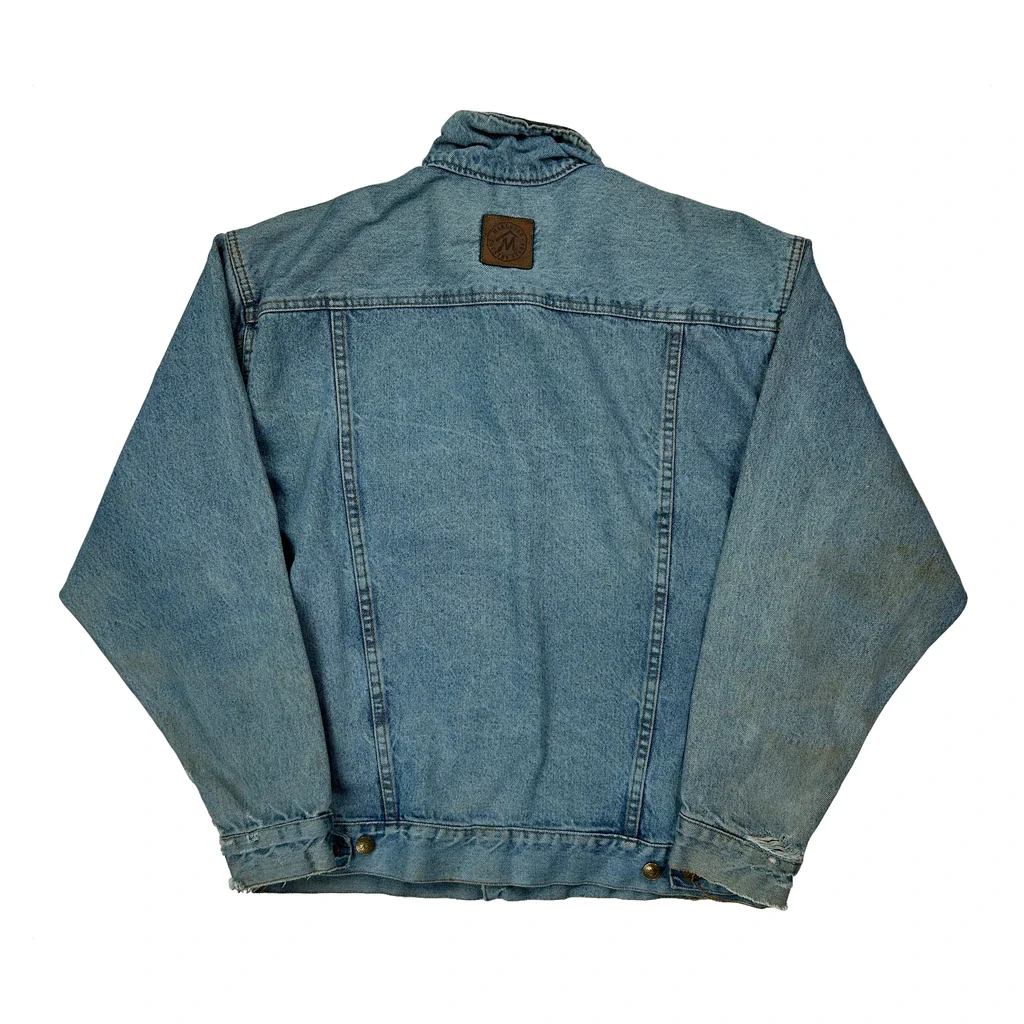 Marlboro Classics Checked Denim Jacket - Medium Blue Cotton - Image 2