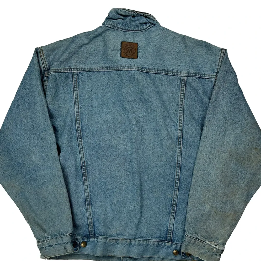 Marlboro Classics Checked Denim Jacket - Medium Blue Cotton - Image 6