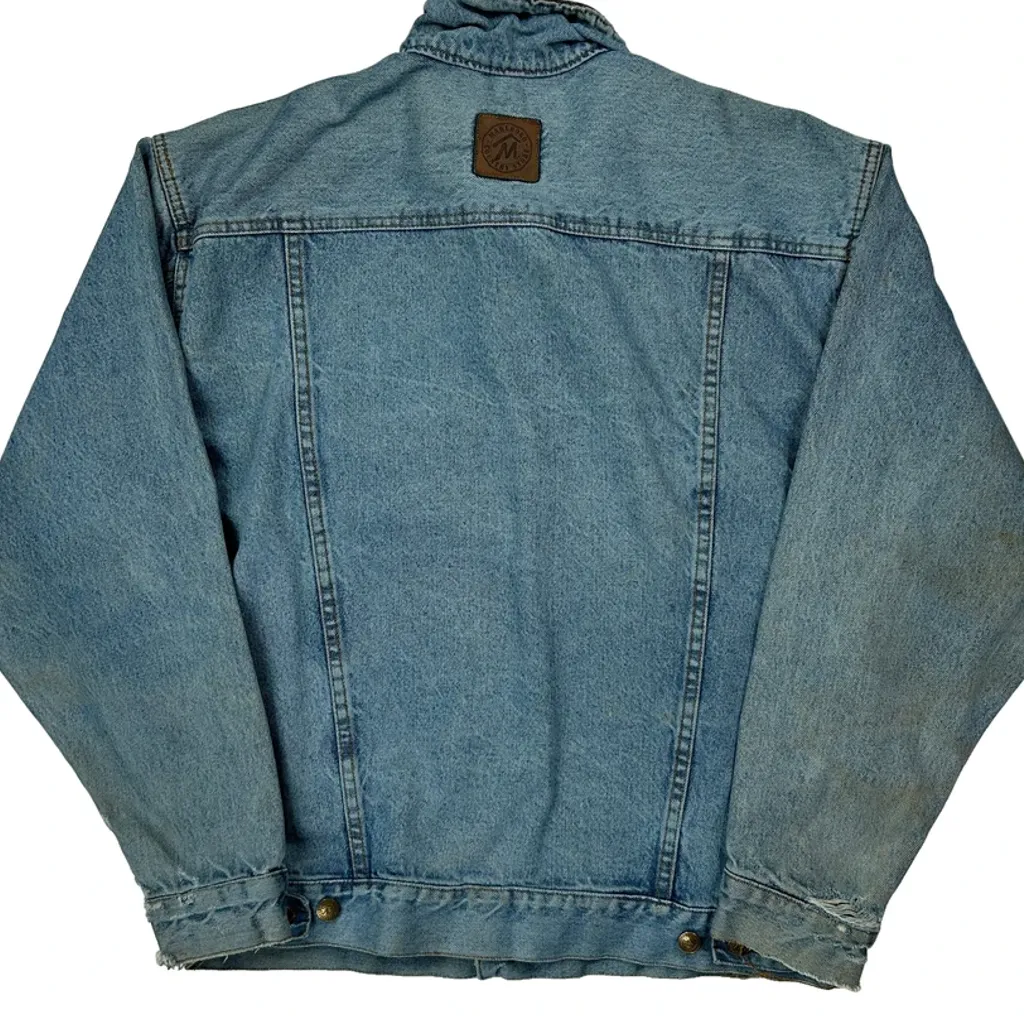 Marlboro Classics Checked Denim Jacket - Medium Blue Cotton - Image 7