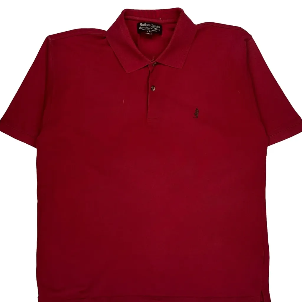 Marlboro Classics Polo Shirt - Large Red Cotton - Image 5