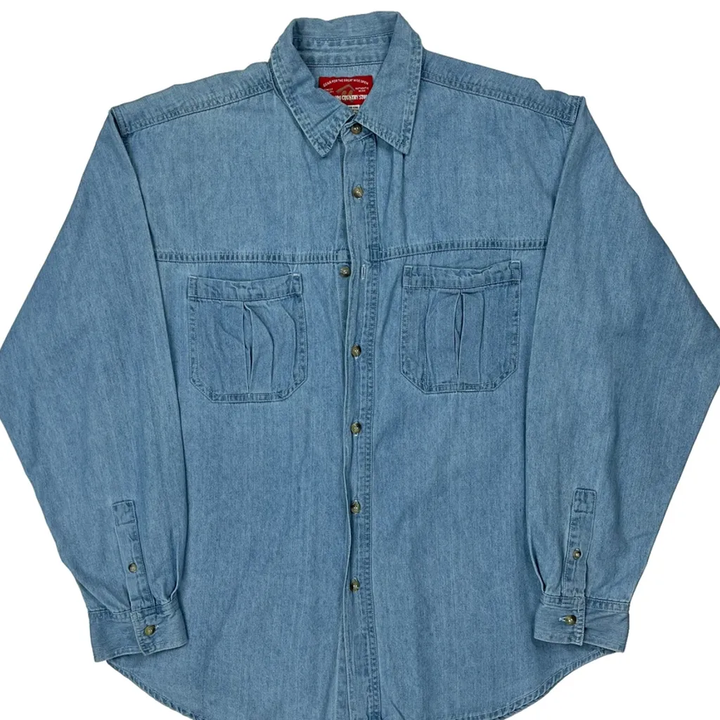 Marlboro Denim Shirt - Large Blue Cotton - Image 4